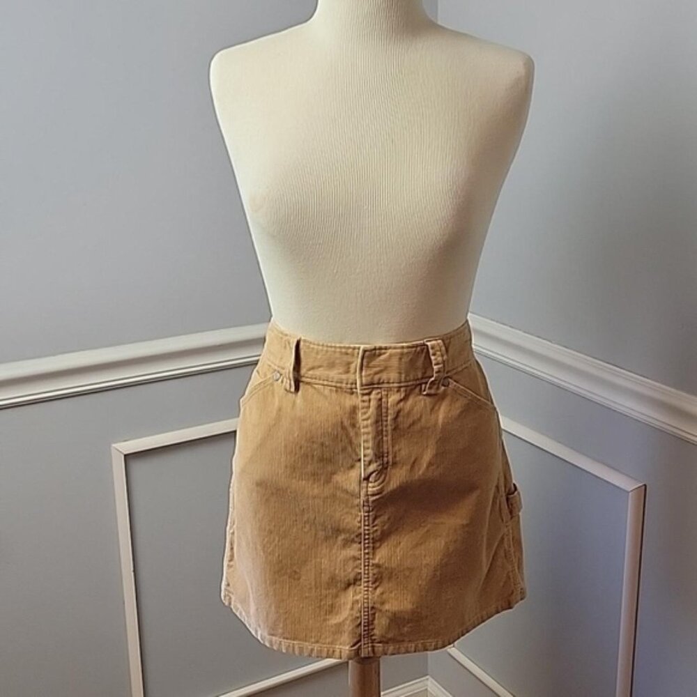 J.CREW Camel Tan Corduroy Cotton Carpenter A-Line Academia Preppy Mini Skirt 10